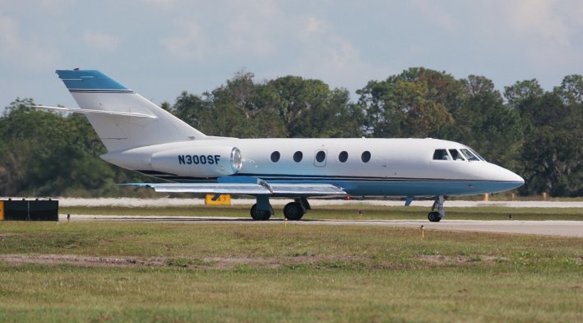 Cobham Aviation Services UK operates a fleet of Dassault Falcon 20 jets, similar to the one shown here.