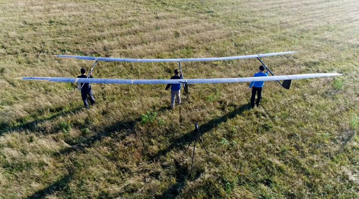 UAVOS' solar-powered High Altitude Pseudo Satellite ApusDuo. The company recently achieved a milestone by flying the aircraft in unstable atmospheric conditions.