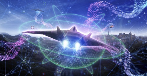 A conceptual image of the Tempest future fighter that the industrial participants say will support thousands of jobs and generate billions of pounds for the UK's economy.