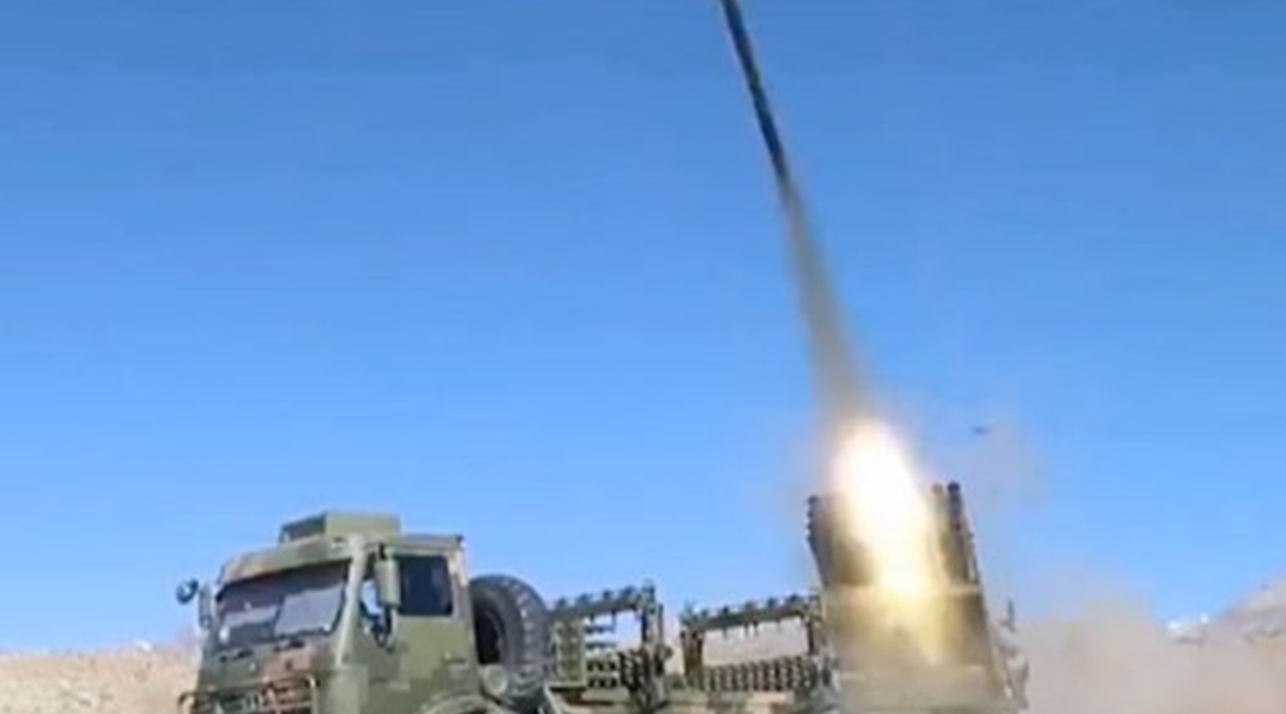 The PLAGF's Tibet Military District recently practised area denial operations in Tibet using MRL-deployed mines