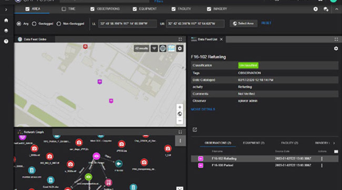 A screenshot of BAE Systems' GPX Fusion software running on the GPX Xplorer end user interface