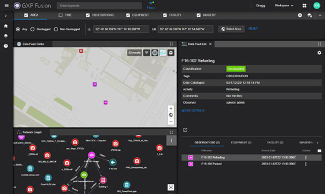 A screenshot of BAE Systemsâ GXP Fusion software running on the GXP Xplorer end user interface (Credit: BAE Systems )