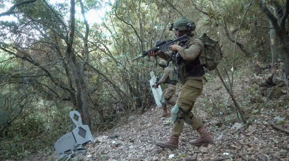 Soldiers train in dense woodland at the new facility, which replicates conditions likely to be experienced fighting Hizbullah on the Lebanese border.