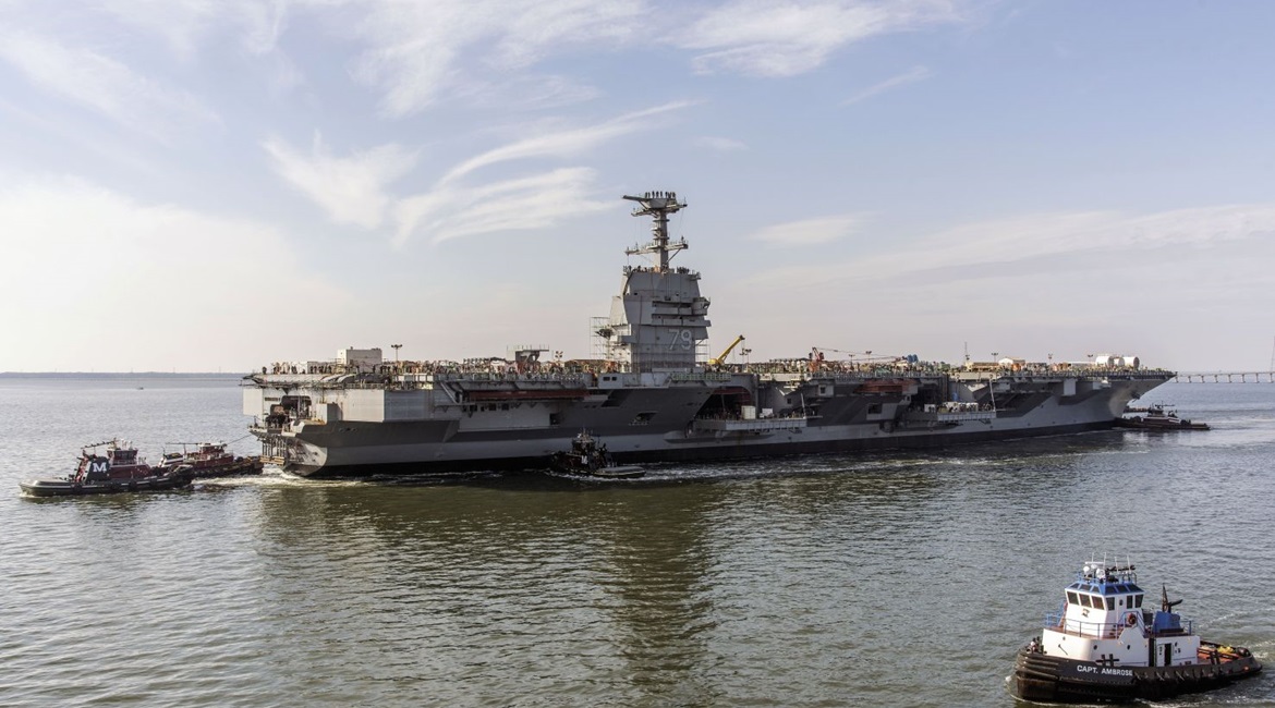Huntington Ingalls Industries' Newport News Shipbuilding launched aircraft carrier 
        
         in 2019. The navy has changed the delivery plan for the ship.