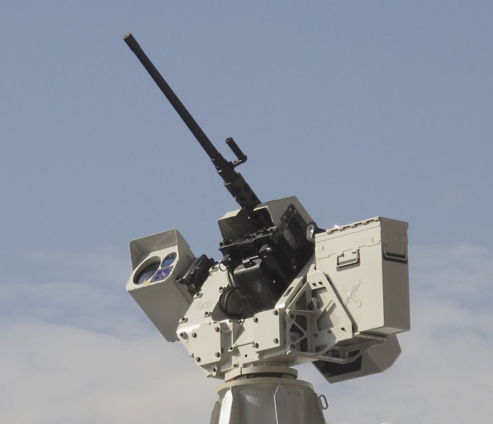 FN Herstal is to supply its Sea deFNder remote weapon station (featuring a 12.7 mm M2HB-QCB machine gun). (Richard Scott/NAVYPIX)