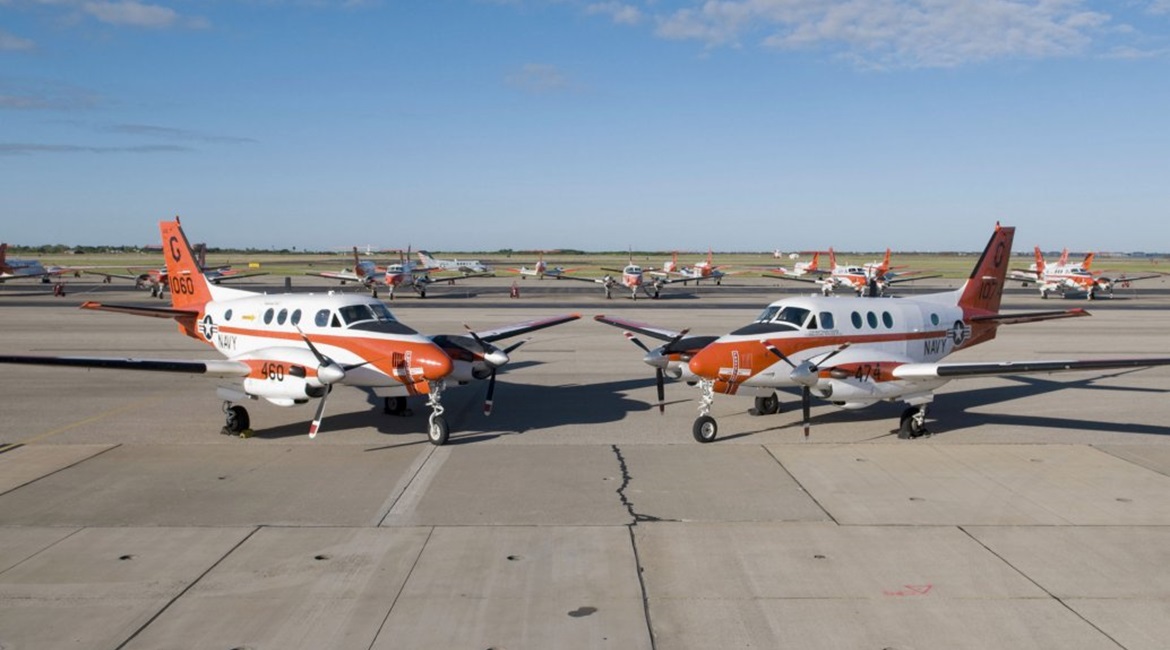 Having flown the T-44 Pegasus (pictured) since 1980, the USN is now looking for a new multi-engine trainer to instruct its own student pilots, as well as those of the USMC and USCG.