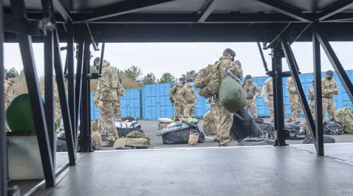 About 2,000 British troops arrived at Pontins Southport on the outskirts of Liverpool on 5 November to help test the city's residents and workers for Covid-19.