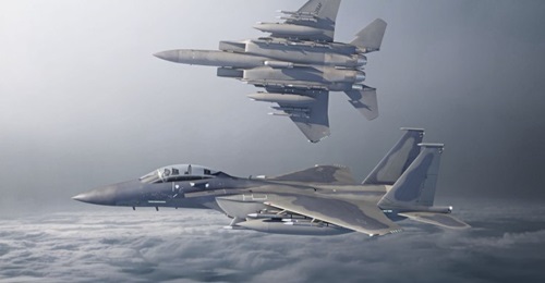 Along with the KC-46A tanker, the F-15EX combat aircraft (pictured) will spearhead the USAF's efforts to connect all the US armed forces via the ABMS IoT.