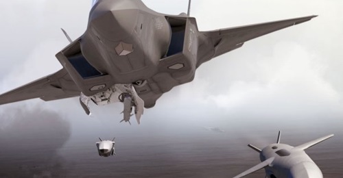 Computer-generated imagery showing an F-35 fighter releasing JSMs. Kongsberg announced on 1 December that it had secured a second follow-on contract to provide the JASDF with an undisclosed number of JSMs for the service's growing F-35 fleet.