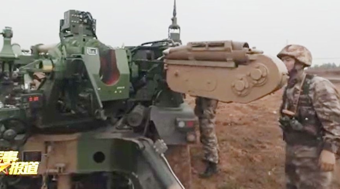 A screengrab from CCTV footage released on 8 December showing the semi-automatic loading system of the new 122 mm CTL181A-based SPH, which is being used by a light synthetic brigade within the PLAGF's 72nd Group Army.