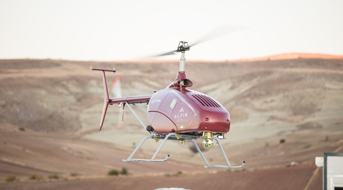 UAVOS and TITRA performed the first flight of their Alpin helicopter UAV in November. The platform has a range of 840 km and a payload capacity of 160 kg.