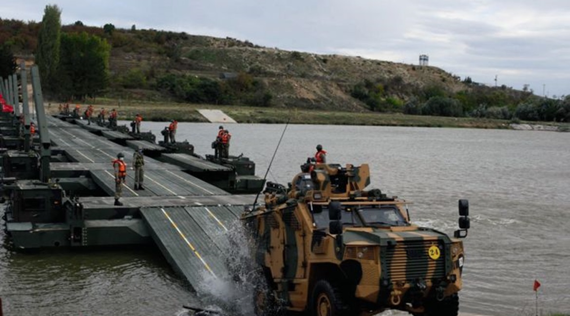Turkey's 66th Mechanised Infantry Brigade was certified to lead the NRF VJTF in 2021 during exercise 'Anatolian Caracal 2020' in October (photo of Vuran armoured vehicle leaving pontoon bridge).