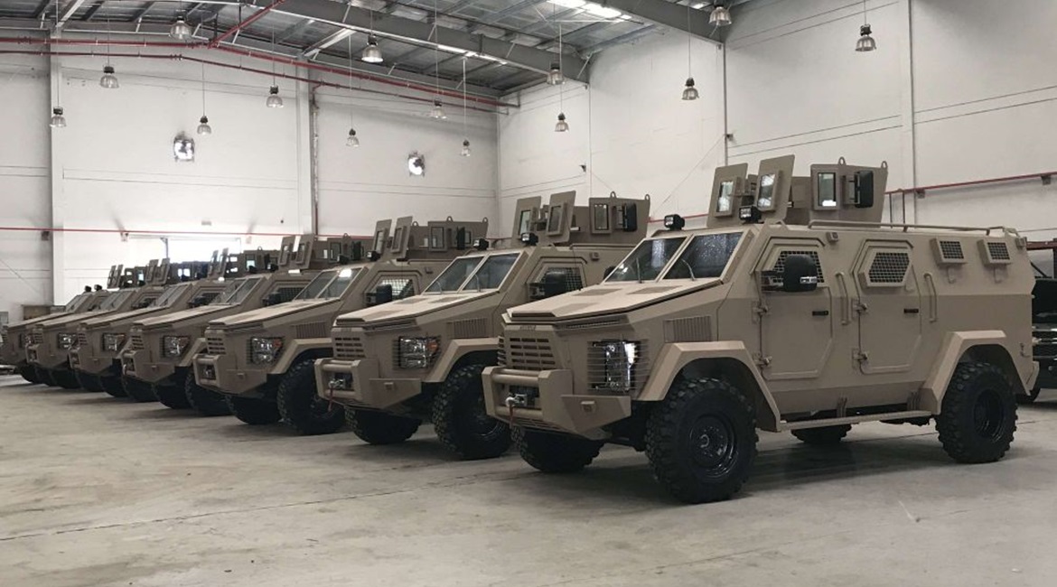 The Nigerian Army's Phantom 2s are painted the same colour as these ones seen at the Iostrex plant.