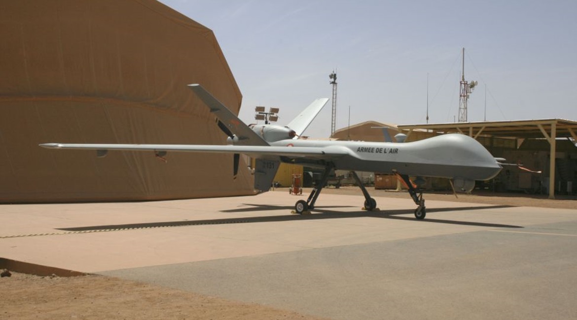 A French Air and Space Force MQ-9 Block 1 Reaper UAV seen in Niamey, Niger.