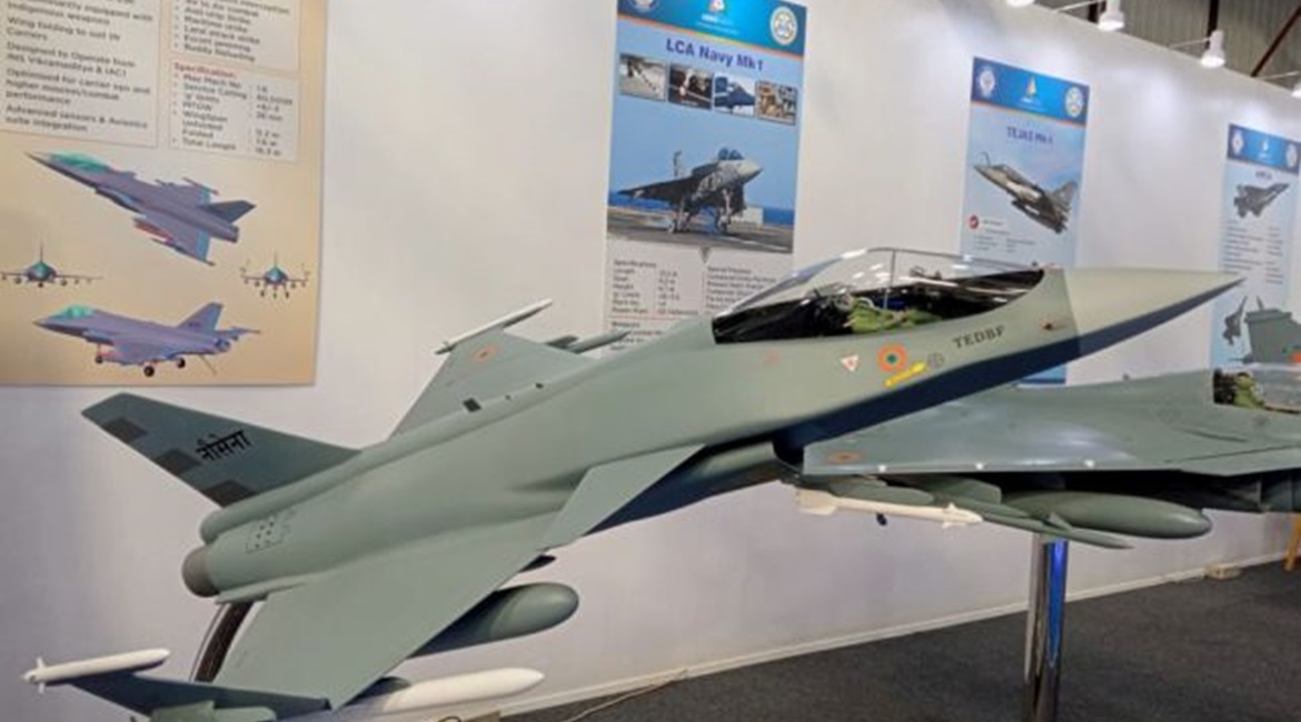 A concept model for the TEDBF for the Indian Navy was shown for the first time at Aero India 2021.