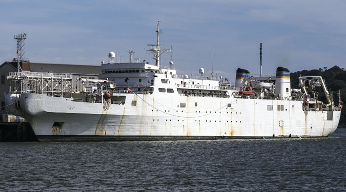 Commissioned into service in 1984, USNS 
        
        us is the only active cable laying/repair ship in the US Navy.
