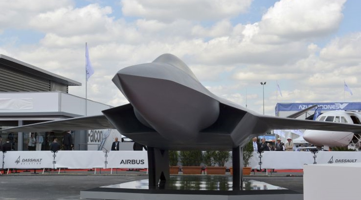 Mockup of the New Generation Fighter of the Next-Generation Weapon System, which is part of the wider FCAS/SCAF that was one of the projects discussed by Merkel and Macron during the Franco-German Security and Defence Council on 5 February.