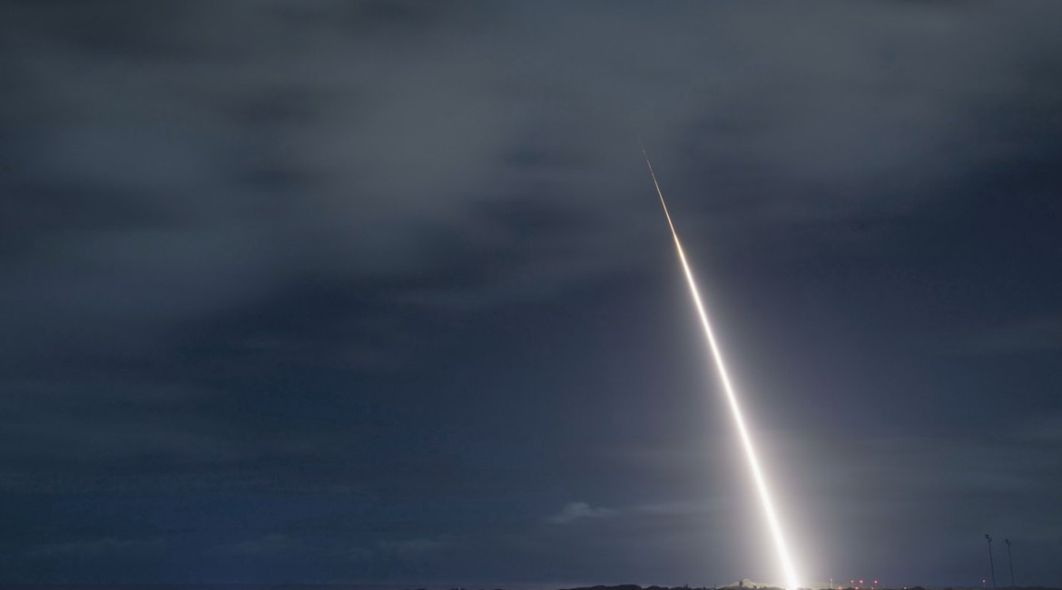 A target resembling an advanced ballistic missile is seen here being launched from the Pacific Missile Range Facility in Hawaii on 26 October 2018 as part of an intercept flight test involving an SM-3 Block IIA interceptor missile. Japan signed a JPY30...