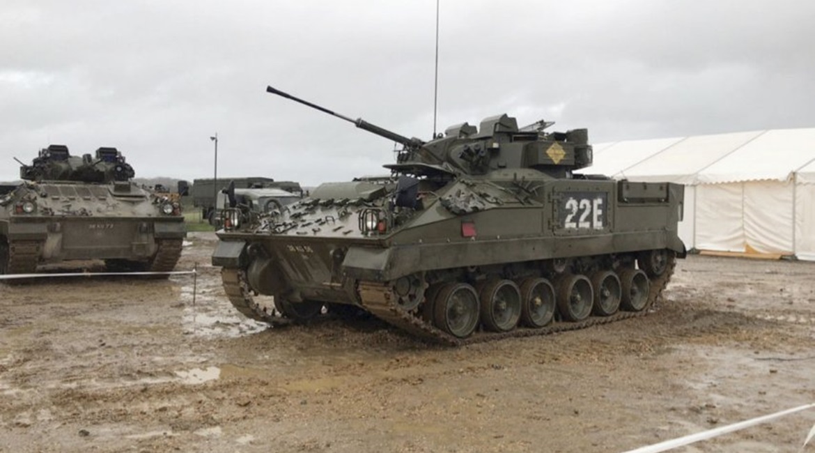 A remotely operated Warrior fitted with the Marionette system was demonstrated at the Salisbury Plain Training Area during the Autonomous Warrior 2018 Army Warfighting Experiment (AWE18).
