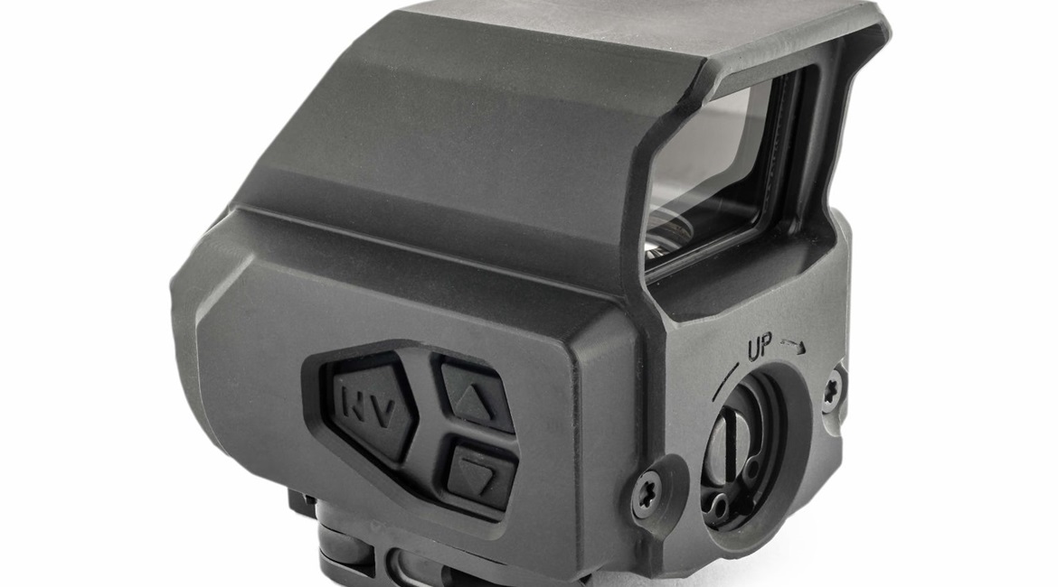 The Mepro O2 offers users the ability to cycle through four reticle patterns.