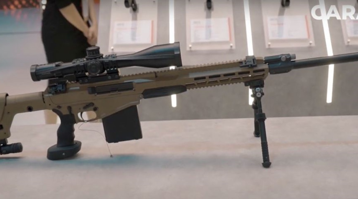 The Caracal CSA 338 on display at the IDEX 2021 conference.