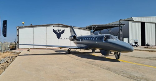 One of the Cessna CJ3 aircraft that Bird Aerosystems has modified into a maritime surveillance aircraft for an African government.