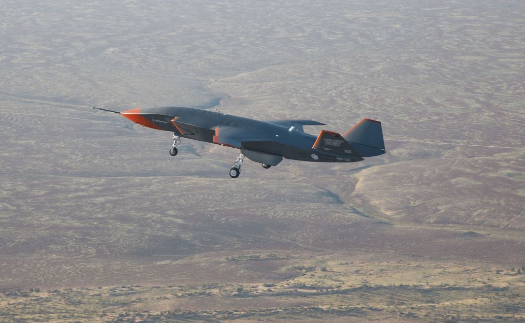 Boeing Australia carried out the first flight of its ‘Loyal Wingman’ UAV on 27 February. The aircraft took off from the Woomera Range Complex in South Australia. (Commonwealth of Australia/Department of Defence)