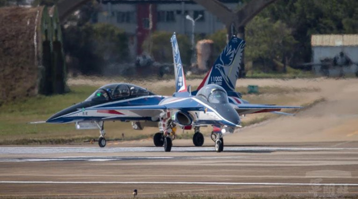 Two T-5 'Brave Eagle' prototype aircraft. The T-5 AJT is expected to replace the RoCAF's ageing AIDC AT-3 trainers by 2026, while the light attack/fighter variant is intended to replace the service's Northrop F-5E/F Tiger IIs.