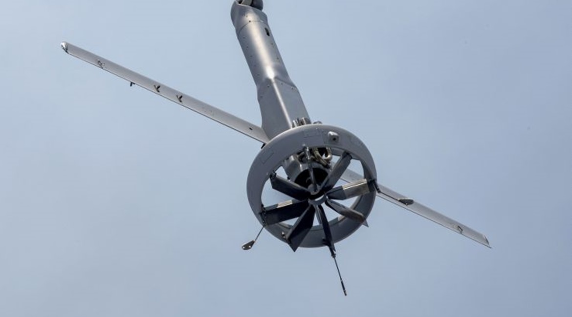 The Martin UAV V-Bat pictured on 24 July 2019. The aircraft, offered by Kongsberg Geospatial, was selected by Defence Research and Development Canada to perform UAV trials from Canadian Coast Guard vessels.