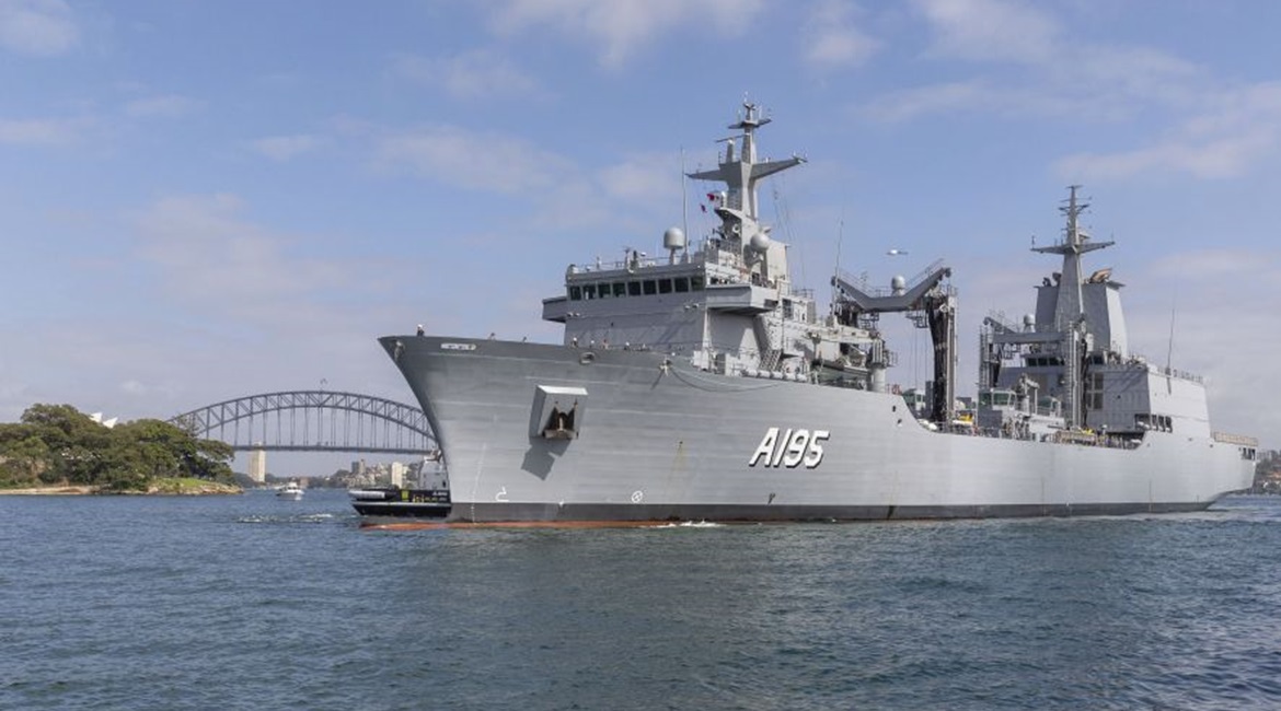 Supply, seen here arriving in Sydney Harbour on 15 January, is the first of two ships of the class aimed at providing enhanced logistics support for the Australian fleet.