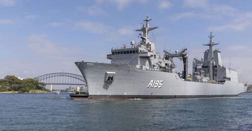 Supply, seen here arriving in Sydney Harbour on 15 January, is the first of two ships of the class aimed at providing enhanced logistics support for the Australian fleet.