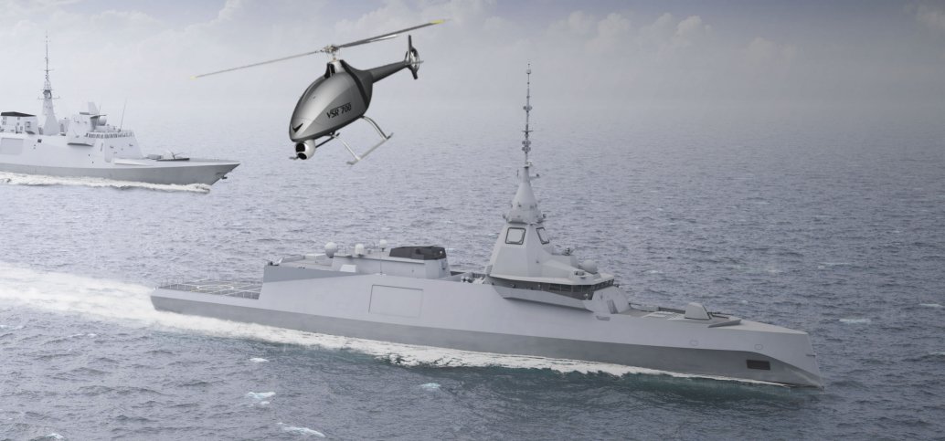 An artistâs impression of Naval Group-Airbus Helicopters VSR700 shipborne UAV. (Naval Group-Airbus Helicopters)