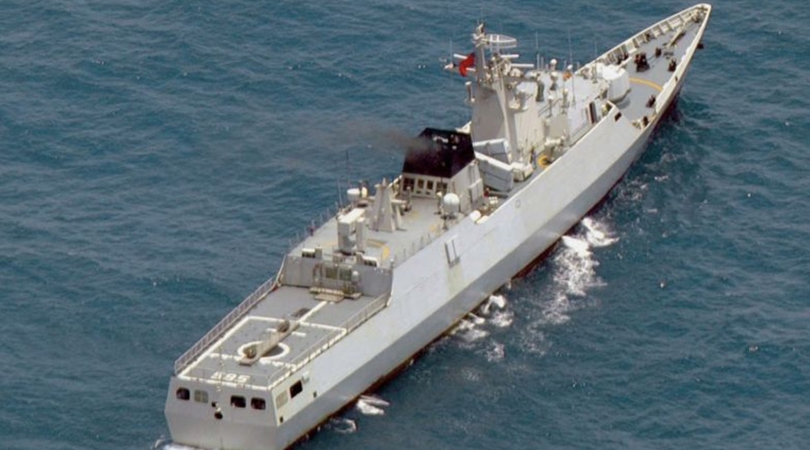 PLAN Jiangdao (Type 056/056A)-class corvette 
        
         was spotted by the Philippine's NTF-WPS near the disputed Fiery Cross Reef in the South China Sea on 11 April.