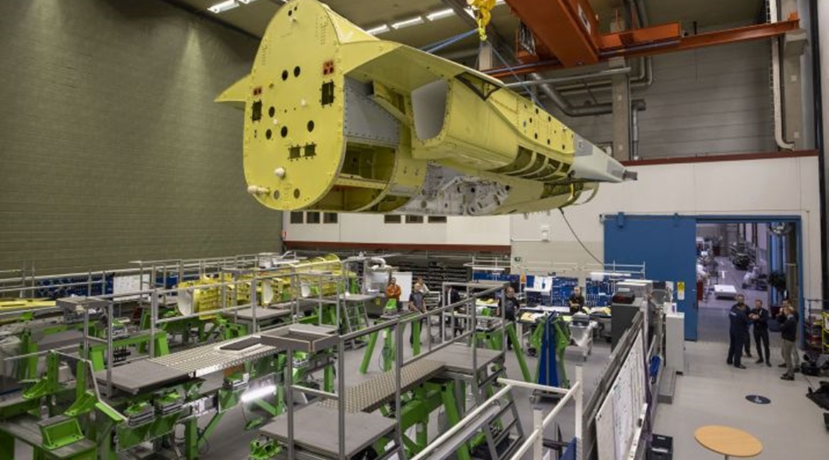 The first aft fuselage section of the T-7A Red Hawk was delivered by Saab to Boeing on 15 April.