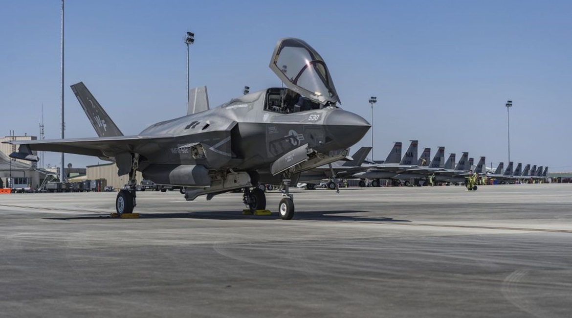 An F-35B at the Sentry Savannah in April 2021, hosted by the Georgia Air National Guard in Savannah, Georgia. A pair of Democrats vowed to oppose authorising additional F-35s than those requested in the Pentagon's FY 2022 budget request.