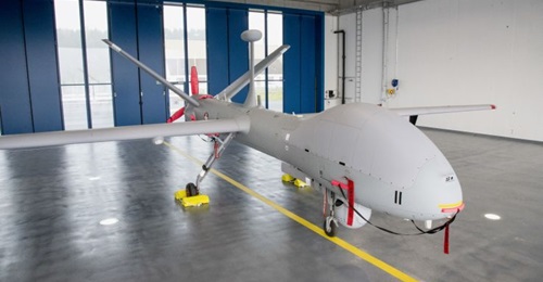 An Elbit Systems Hermes 900 HFE UAV in Swiss markings. A UAV destined for Switzerland crashed in Israel during a test flight in 2020, for which Elbit will pick up the cost.
