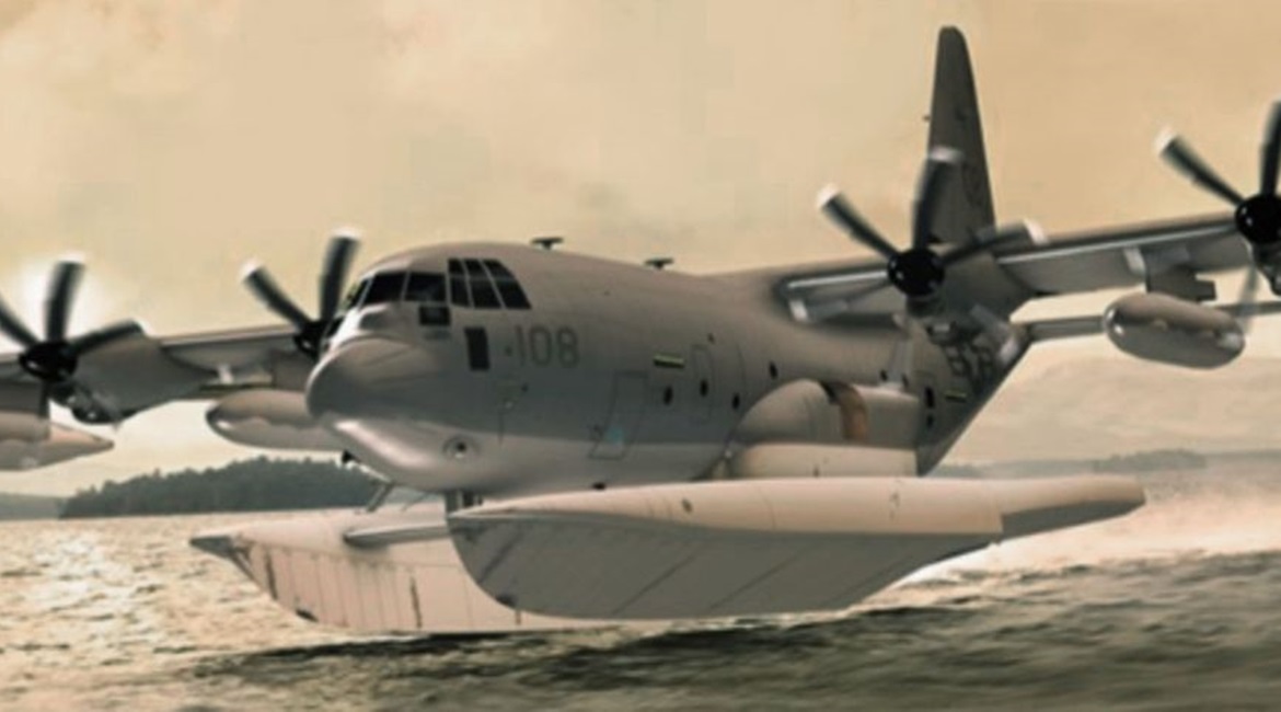 The MAC amphibious MC-130J concept revealed at the SOFEC 2021 event.