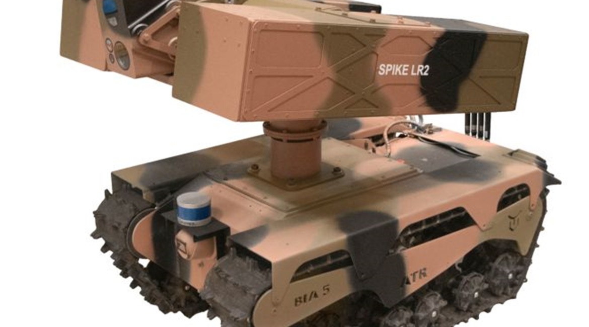The Warfighter Spike UGV demonstrator will feature a twin-cell launcher for the Rafael Advanced Defense Systems Spike LR2 anti-tank guided missile.