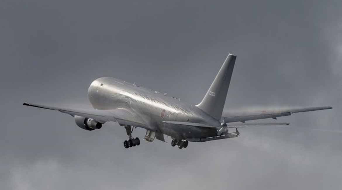 Japanese industry is contracted to produce 16% of the airframe structures for the JASDF's four on-order KC-46A Pegasus tanker aircraft (pictured).